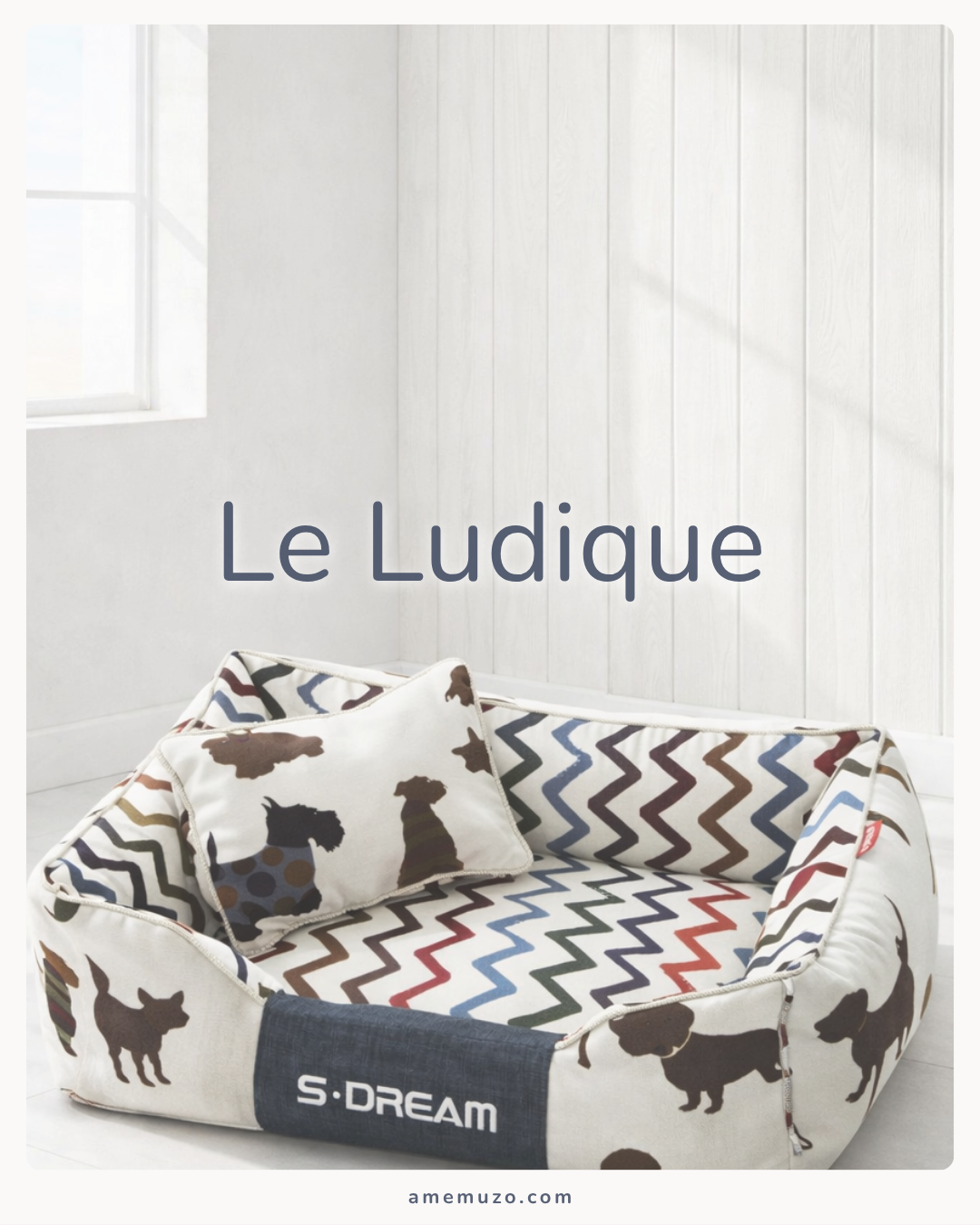 Le Ludique- Coussin Moelleux et Stylé pour Chien et Chat - avec Option Coussin