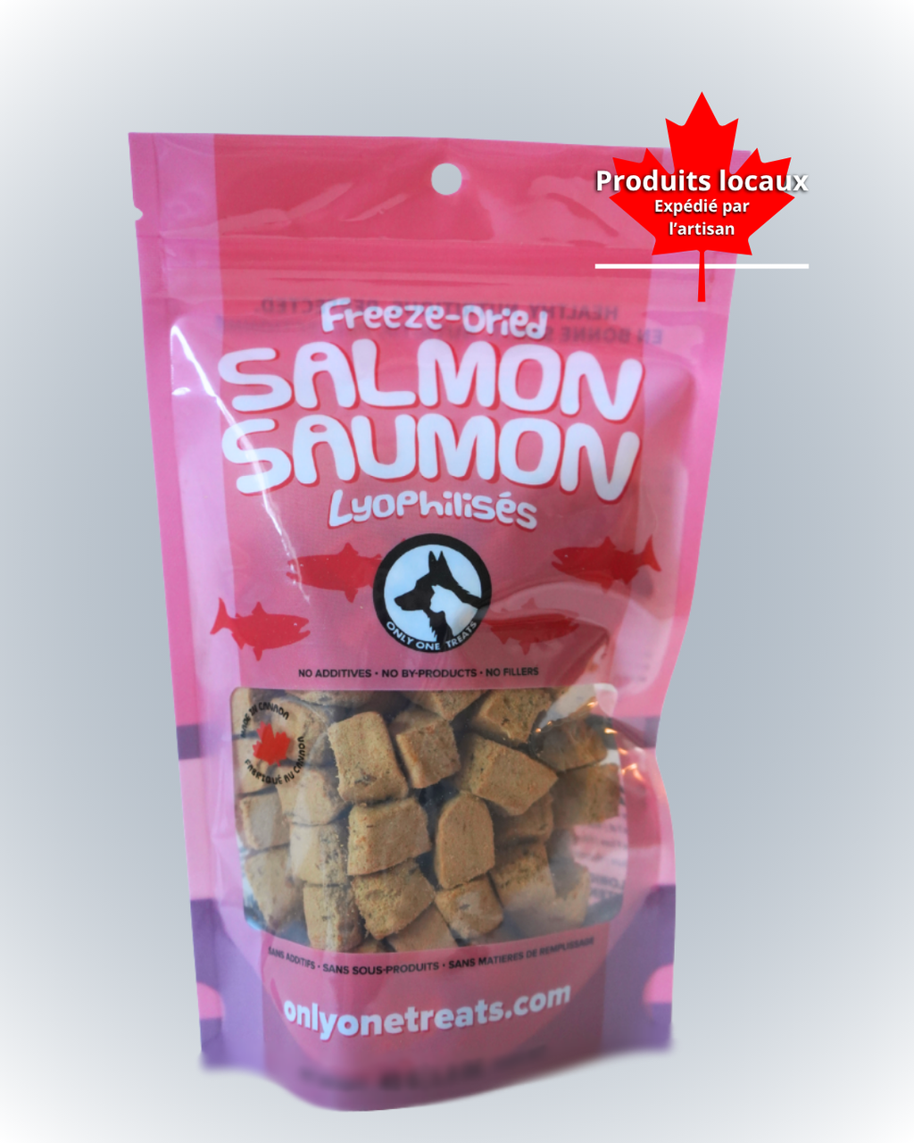 Le Saumon Lyophilisé – Gâterie Naturelle Croustillante pour Chien et Chat 85g