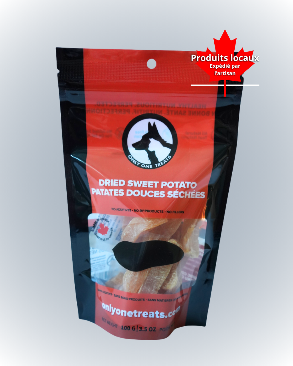 Les Tranches de Patate Douce Séchée – Gâterie Naturelle Riche en Fibres pour Chien | 100g