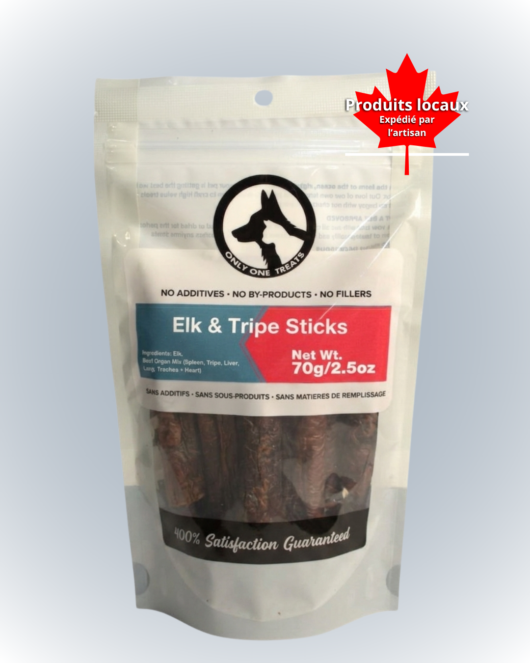 Les Bâtonnets Orignal & Tripes de Bœuf – Gâterie Naturelle Haute Protéine pour Chien | 70g