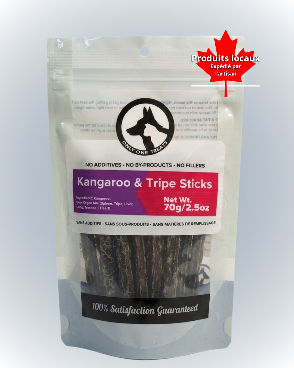 Les Bâtonnets Kangourou & Tripes de Bœuf – Gâterie Naturelle Haute Protéine pour Chien | 70g