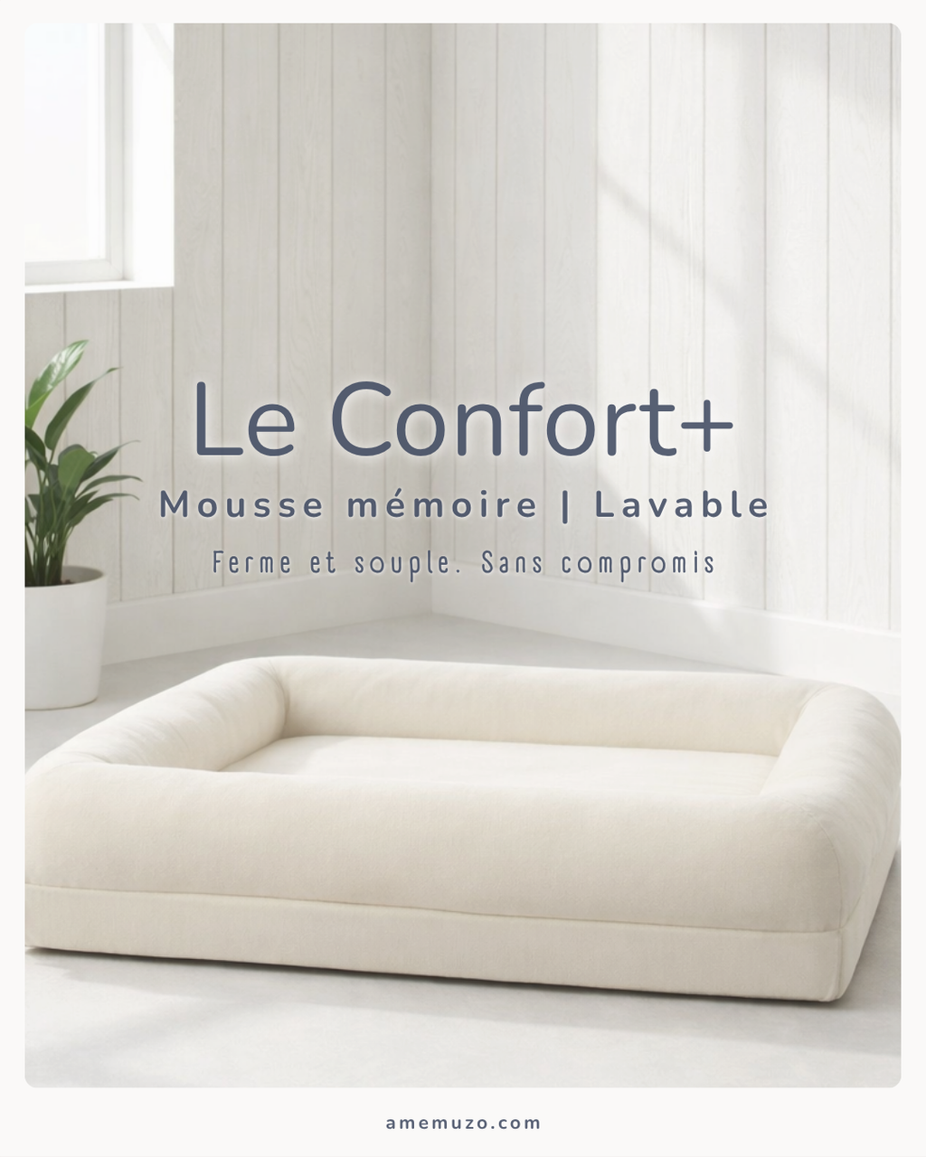 Le Confort+ - Lit Orthopédique Premium pour Chien et Chat - Mousse Mémoire Dense