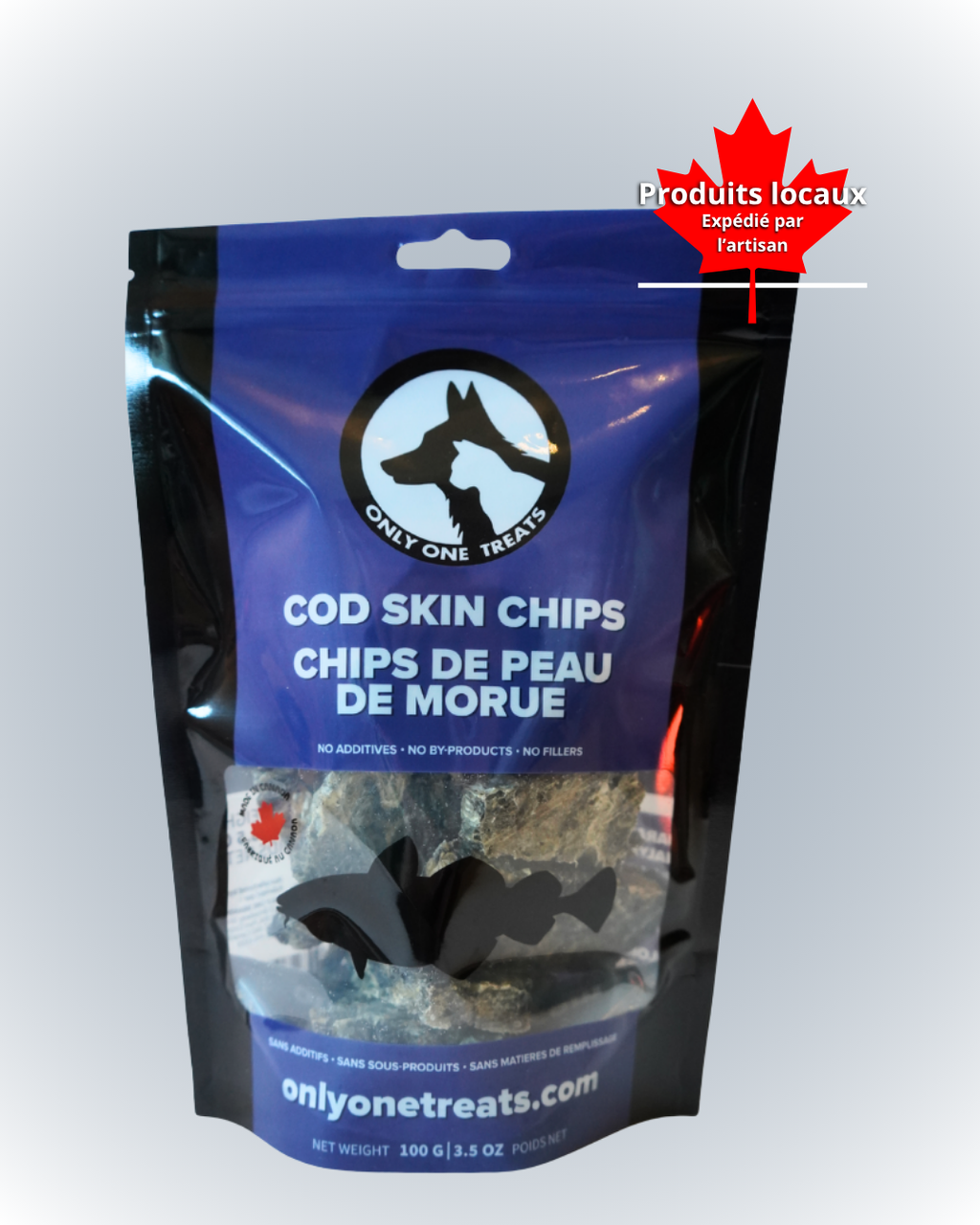 Chips de peau de morue – Gâterie Naturelle Croustillante pour Chien et Chat 100g