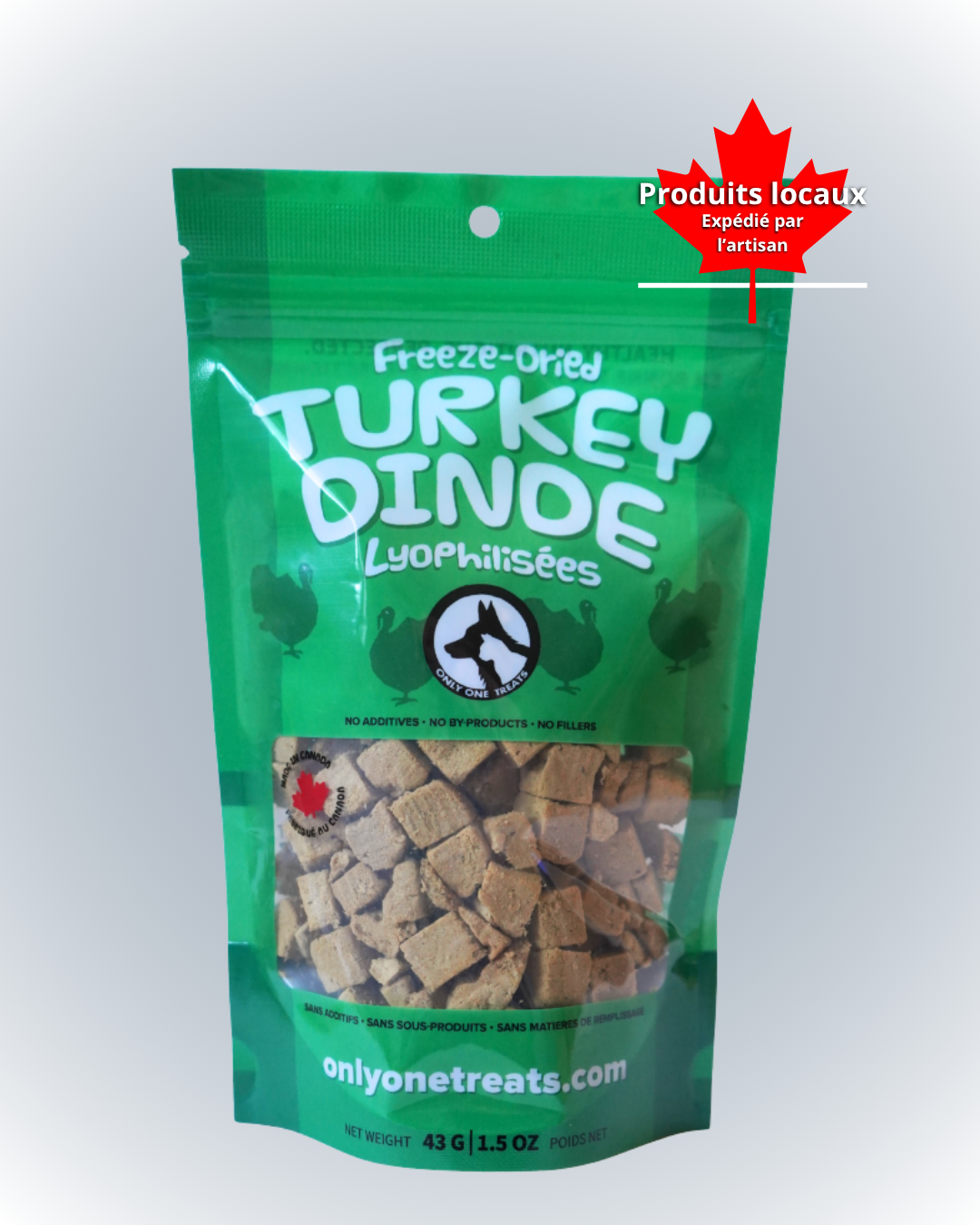 La Dinde Lyophilisée – Gâterie Naturelle Haute Protéine pour Chien et Chat 43g