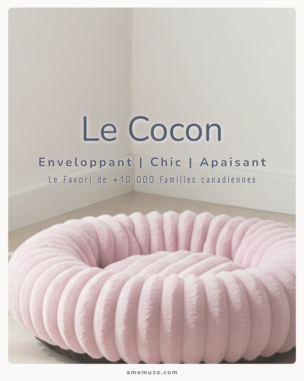 Le Cocon- Coussin rond Douillet pour Chien et Chat - Confort Moelleux