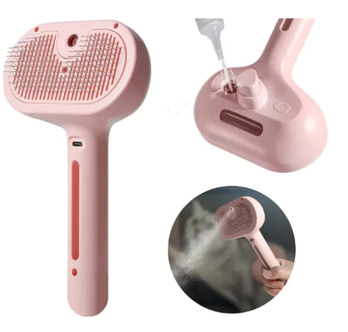 Brosse spray rose rechargeable avec vapeur douce - Âme & Muzo
