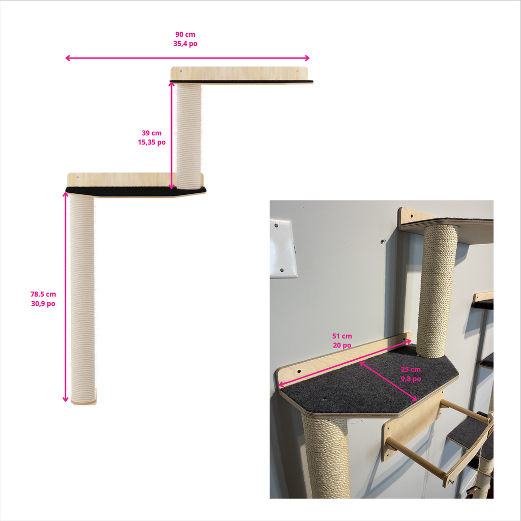 Le Kit Mural Noba – Terrain de Jeu Vertical Complet pour Chat | Noba Animal Co.