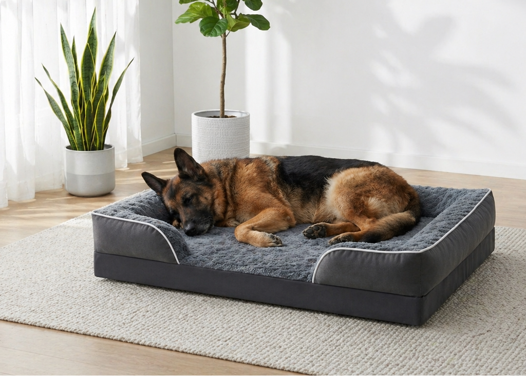 Le Refuge- Lit Imperméable pour Chien et Chat - Housse Amovible et Lavable