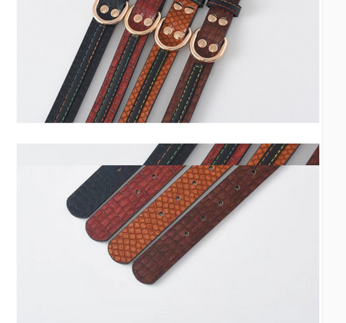 Collier en cuir pour chien- Texturé- Âme & Muzo