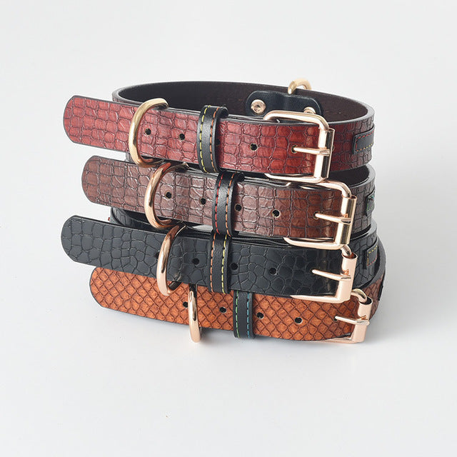 Collier en cuir souple pour chien - 4 couleurs- Âme & Muzo