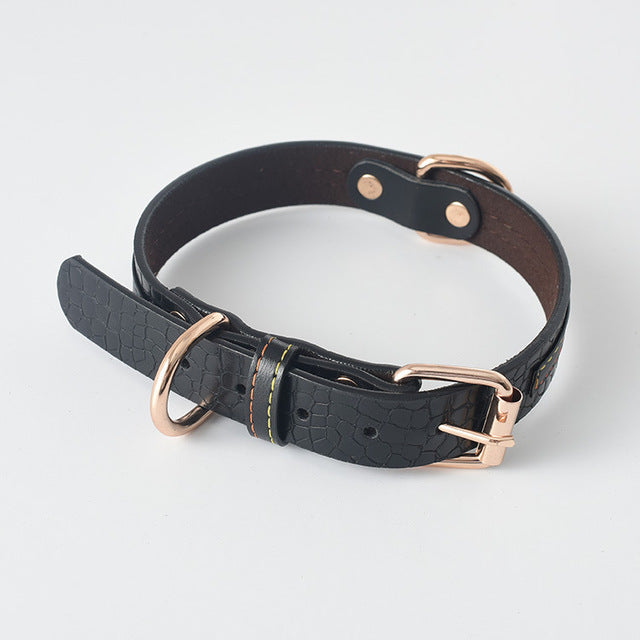 Collier en cuir souple pour chien - Noir- Âme & Muzo