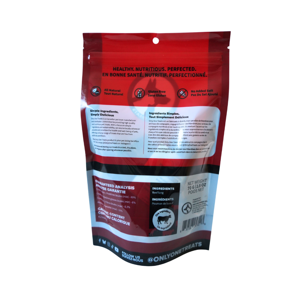 Le Poumon de Bœuf – Gâterie Naturelle Croustillante pour Chien 70g
