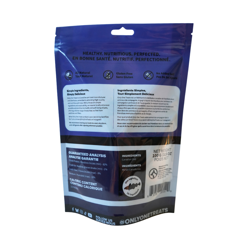 Chips de peau de morue – Gâterie Naturelle Croustillante pour Chien et Chat 100g