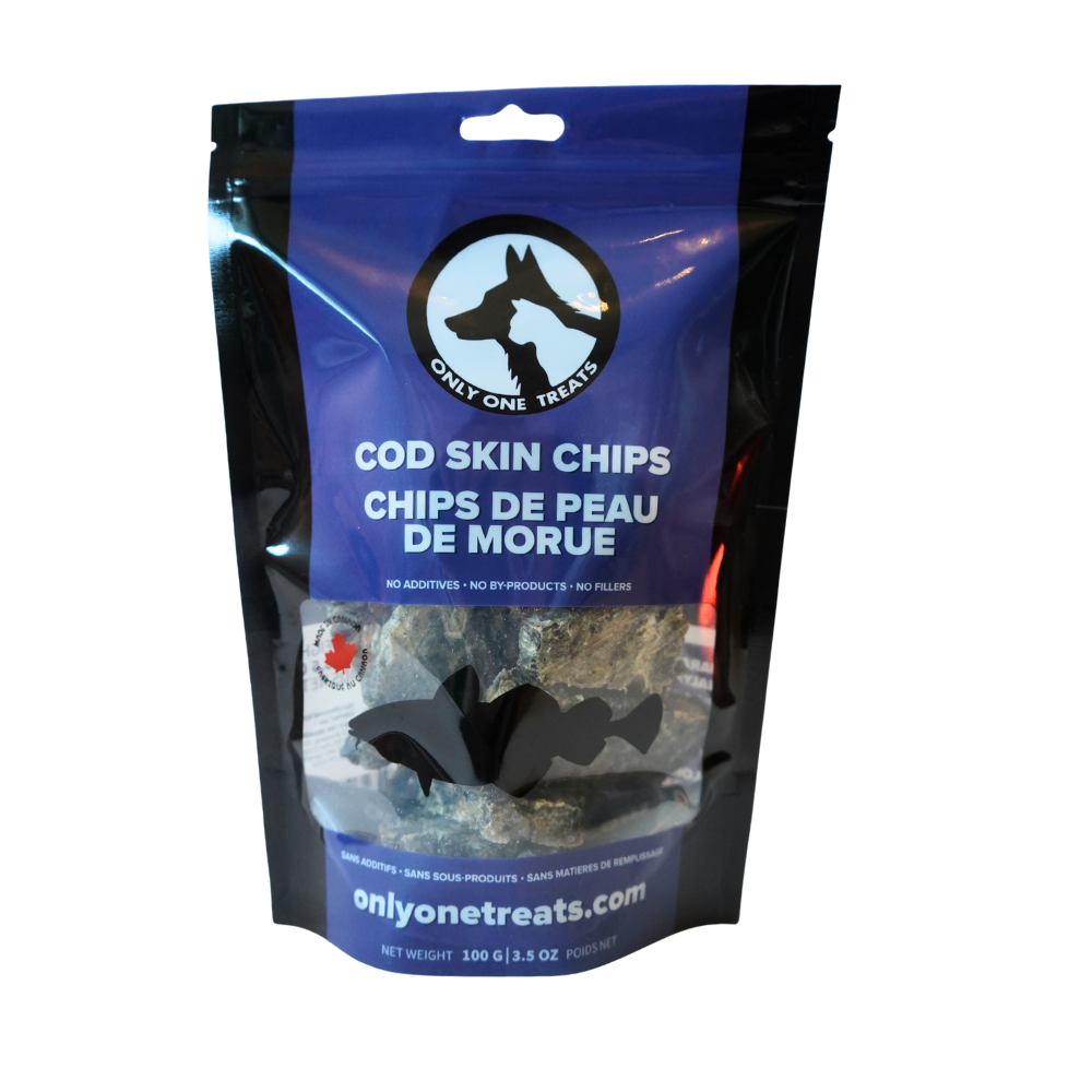 Chips de peau de morue – Gâterie Naturelle Croustillante pour Chien et Chat 100g