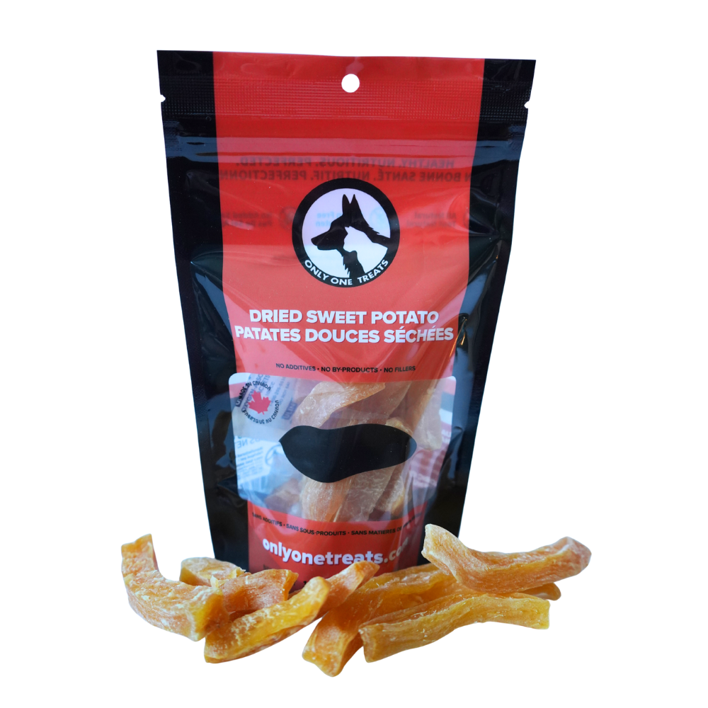 Les Tranches de Patate Douce Séchée – Gâterie Naturelle Riche en Fibres pour Chien | 100g
