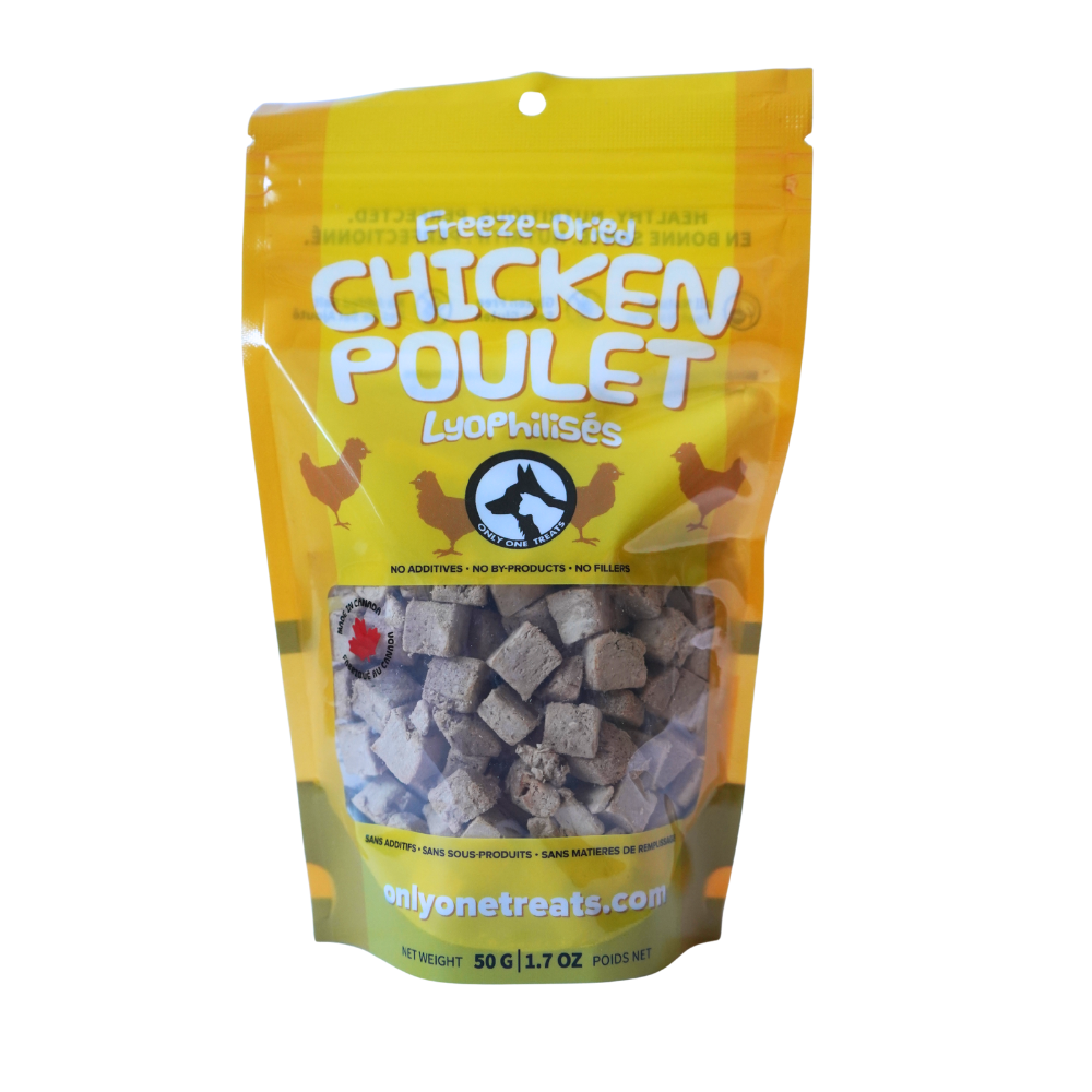 Le Poulet Lyophilisé – Gâterie Naturelle Haute Protéine pour Chien et Chat 50g