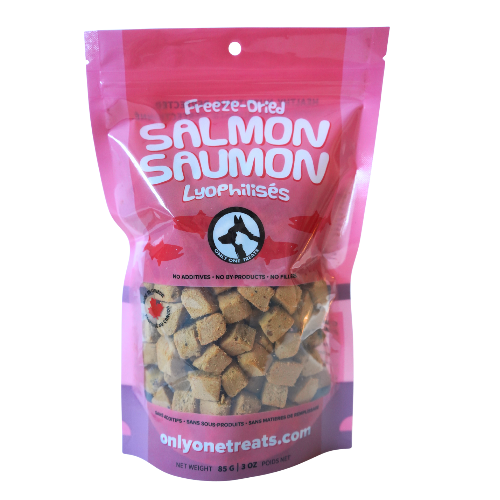 Le Saumon Lyophilisé – Gâterie Naturelle Croustillante pour Chien et Chat 85g