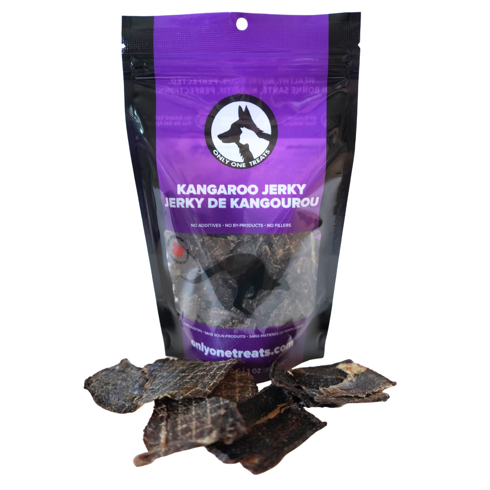 Le Kangourou Jerky – Gâterie Naturelle Haute Protéine pour Chien 56g