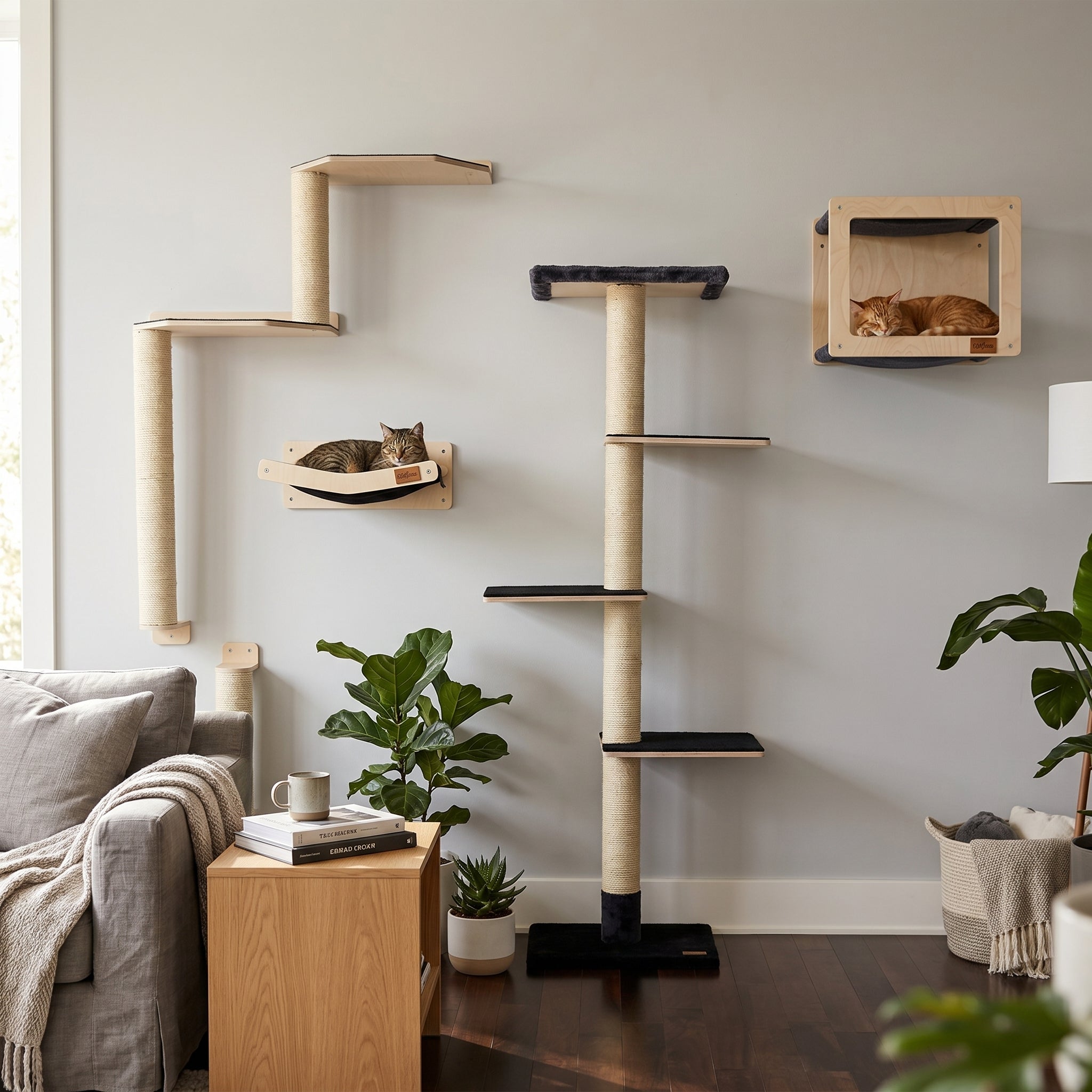 Le Kit Mural Noba – Terrain de Jeu Vertical Complet pour Chat | Noba Animal Co.