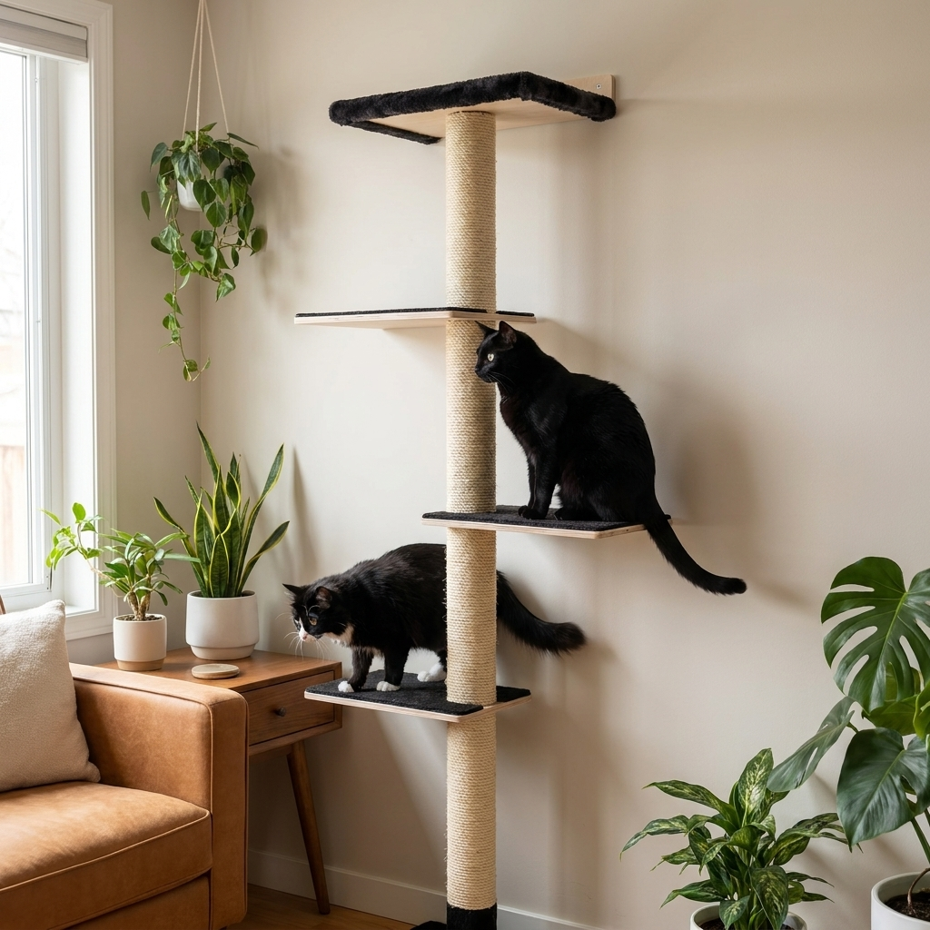 Tour Murale pour Chat 178 cm – Arbre à Chat Mural | Fait au Canada 🇨🇦 | Noba Animal Co.