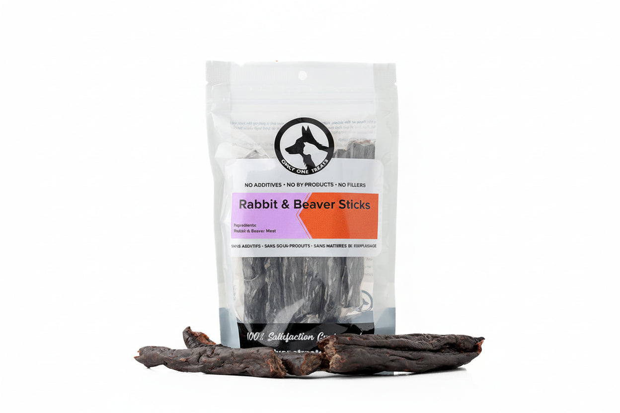 Les Bâtonnets Lapin & Castor – Gâterie Naturelle Fumée pour Chien | 70g