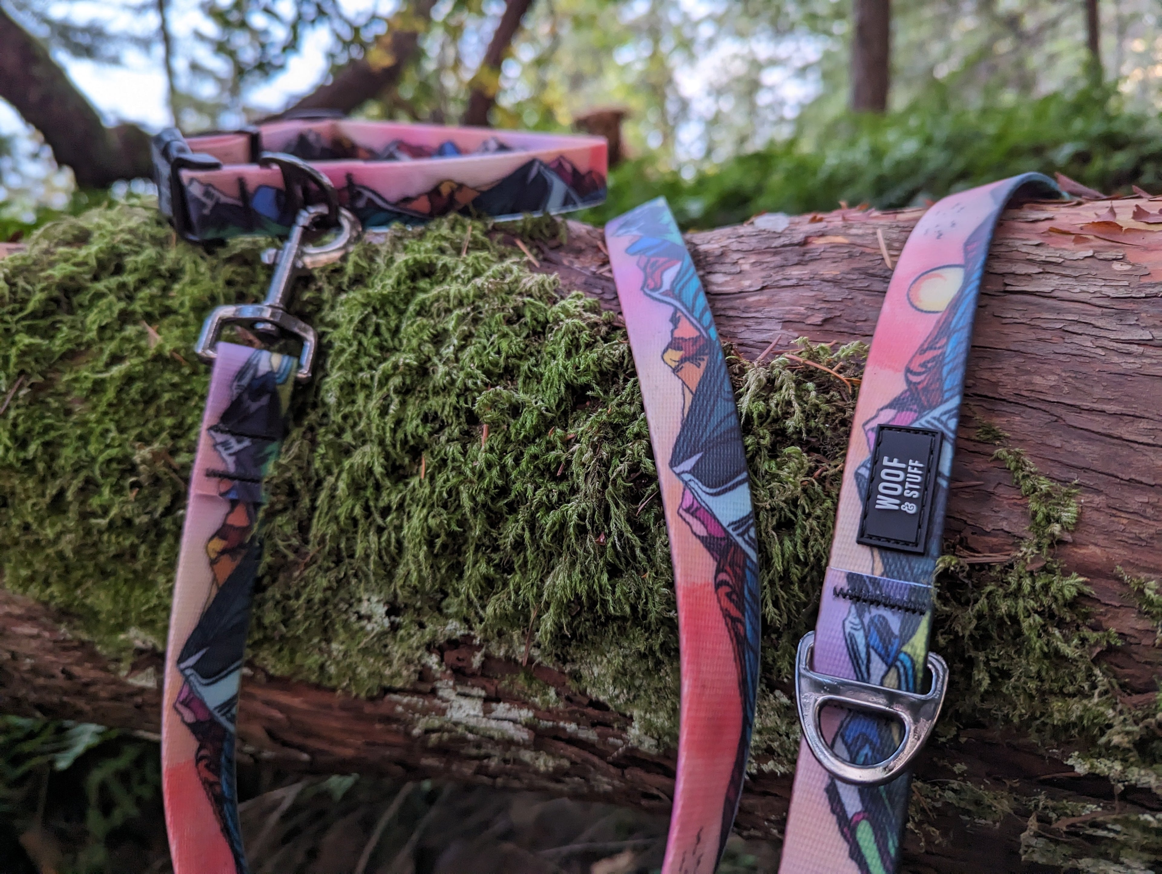 La Laisse Imperméable Sunrise Peaks – Laisse Aventure Waterproof pour Chien | Woof & Stuff