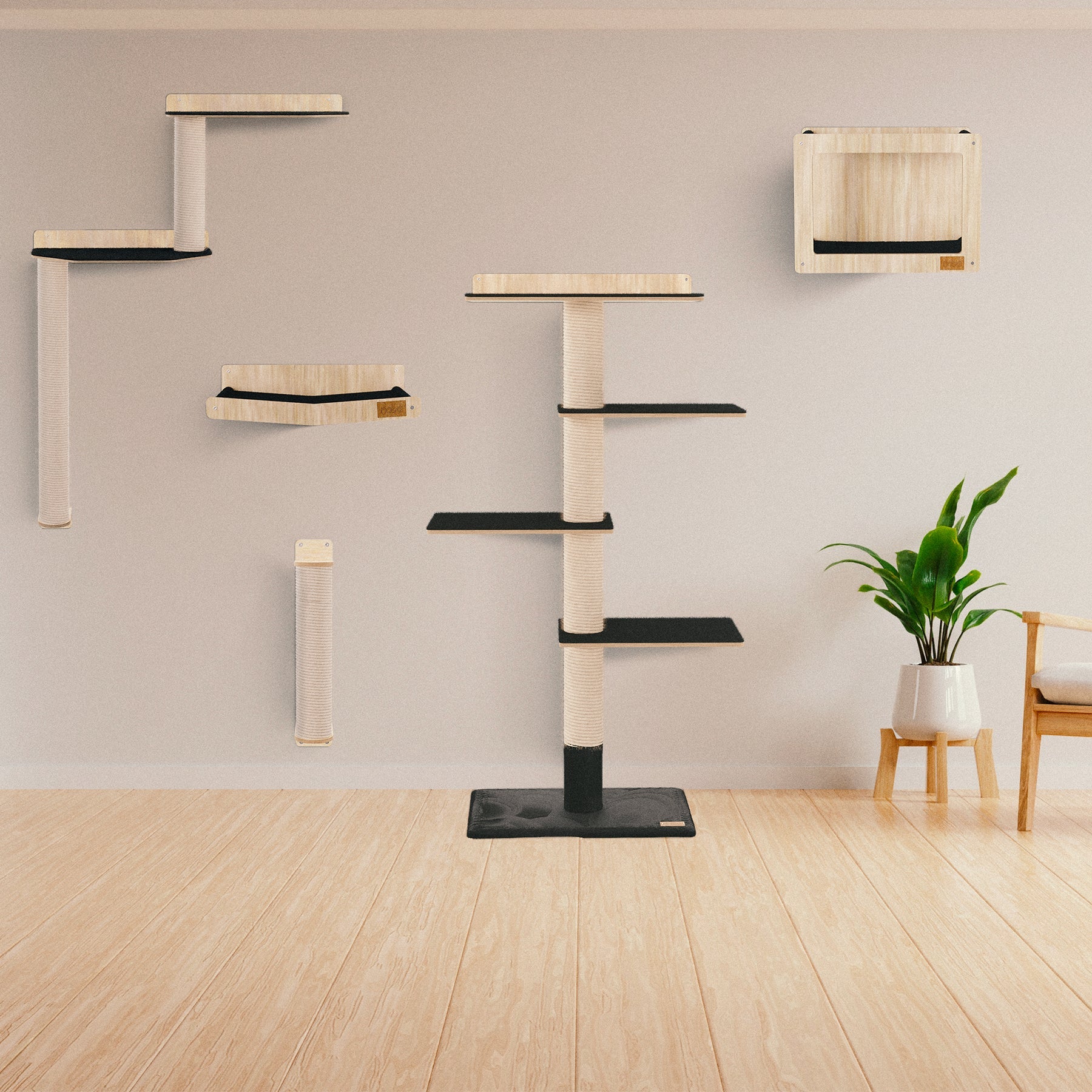 Le Kit Mural Noba – Terrain de Jeu Vertical Complet pour Chat | Noba Animal Co.