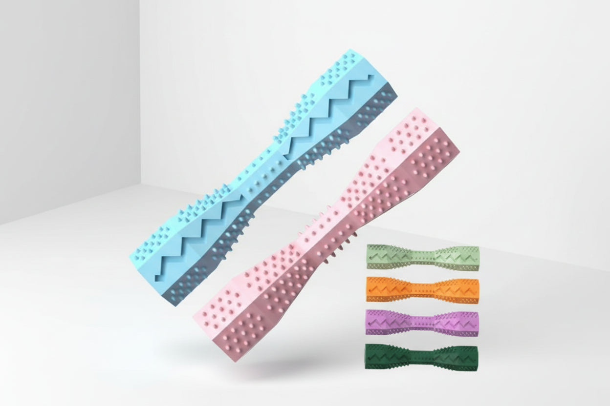 Brosse à dents jouet chien multi couleurs - Masse les gencives