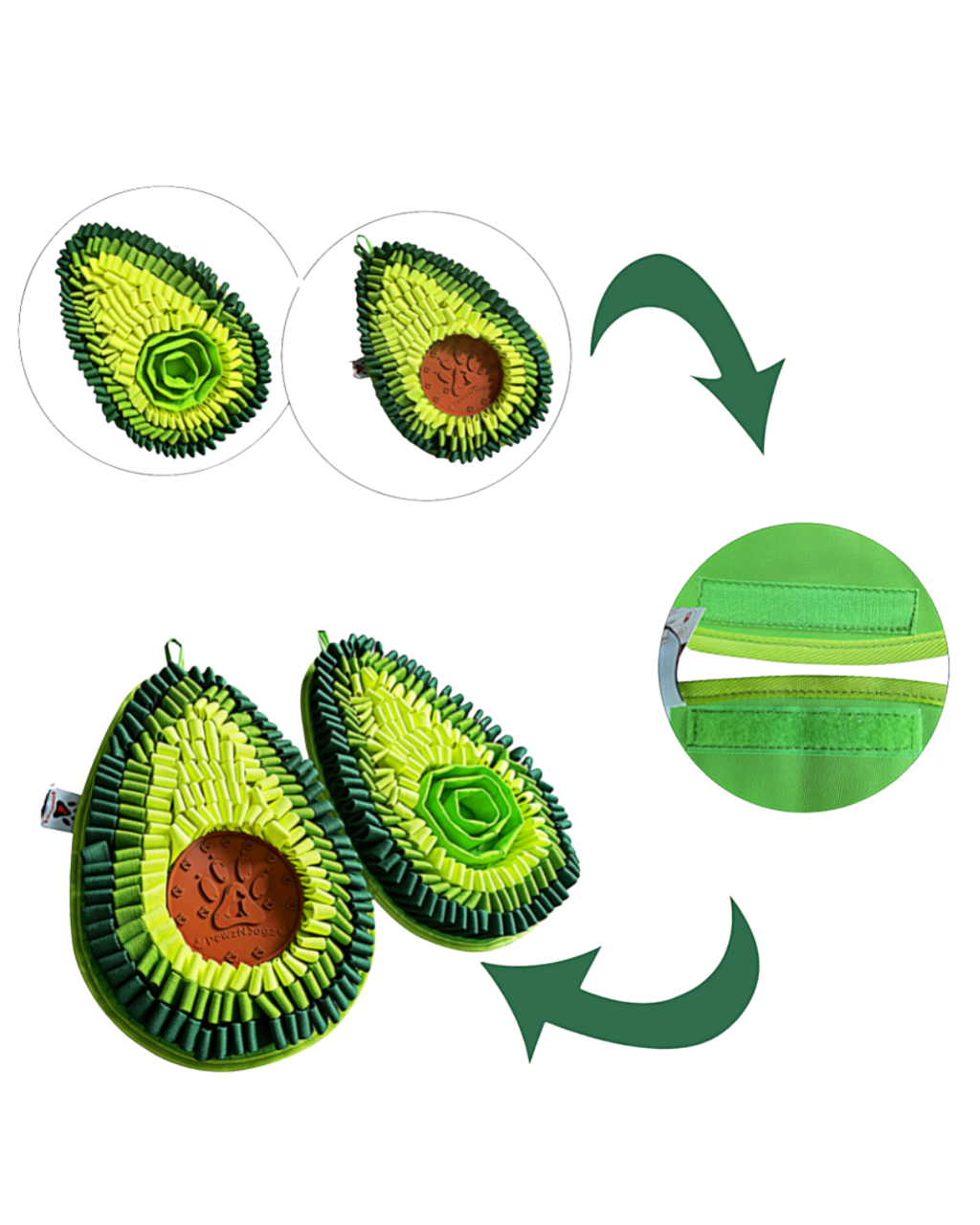 Tapis de fouille Delicious Avocado™ –  2 en 1 | PawzNDogz