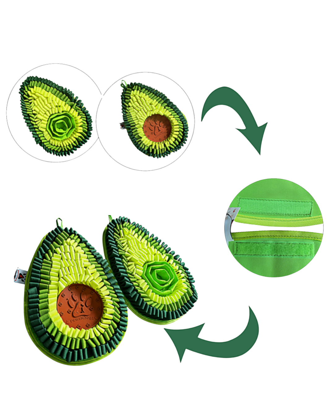 Tapis de fouille Delicious Avocado™ –  2 en 1 | PawzNDogz