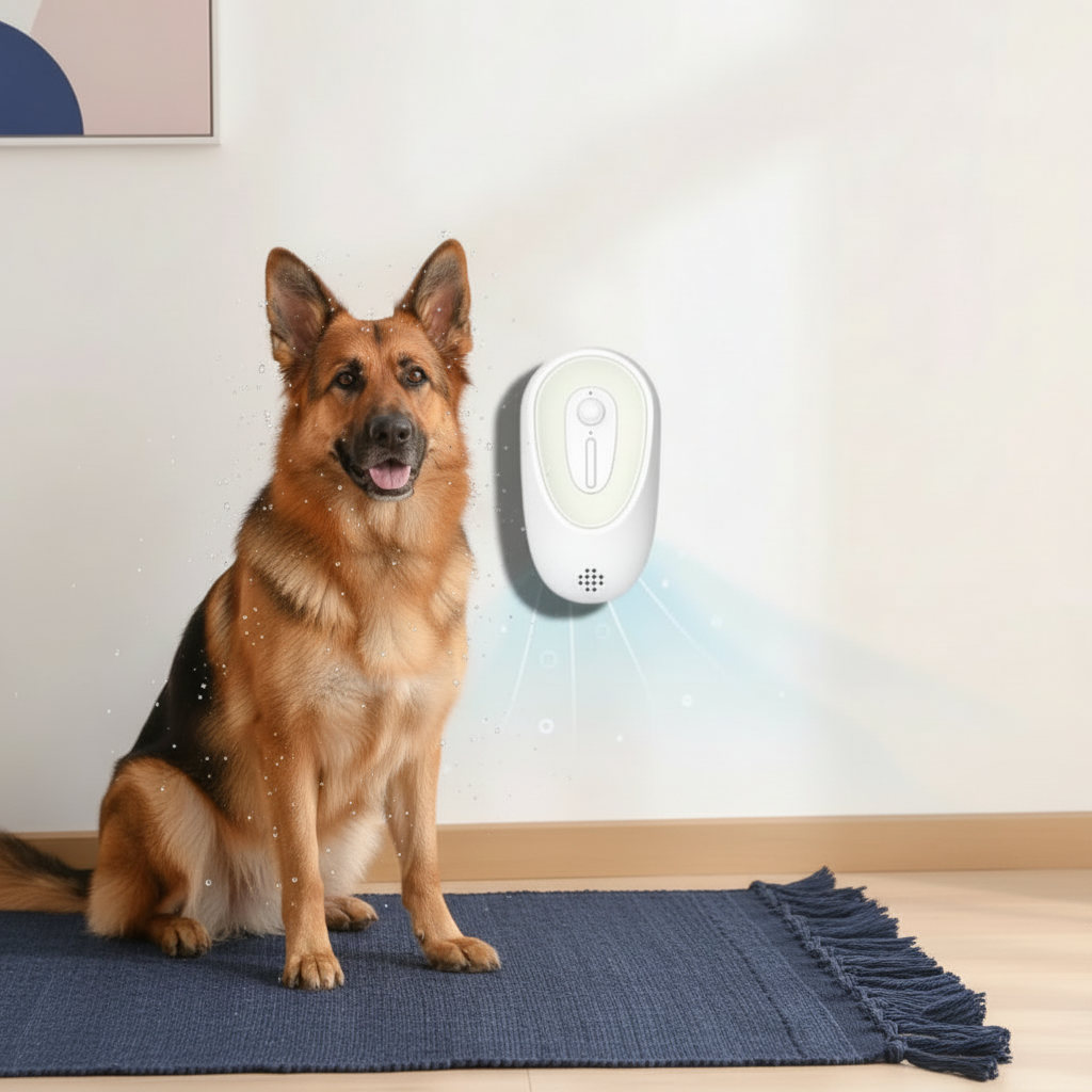 Caya mouillée sur tapis navy après la pluie