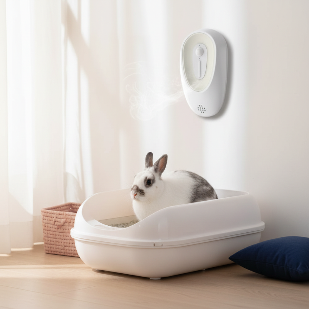 Désodorisant litière avec Alice le lapin