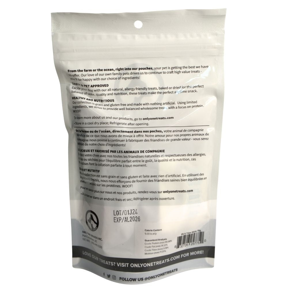 Les Bâtonnets Orignal & Tripes de Bœuf – Gâterie Naturelle Haute Protéine pour Chien | 70g