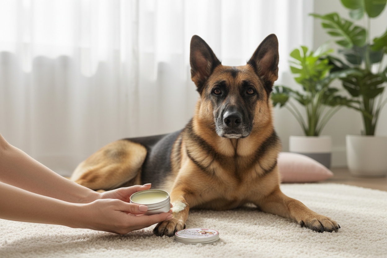 Caya - Application du baume réparateur coussinets âme & muzo