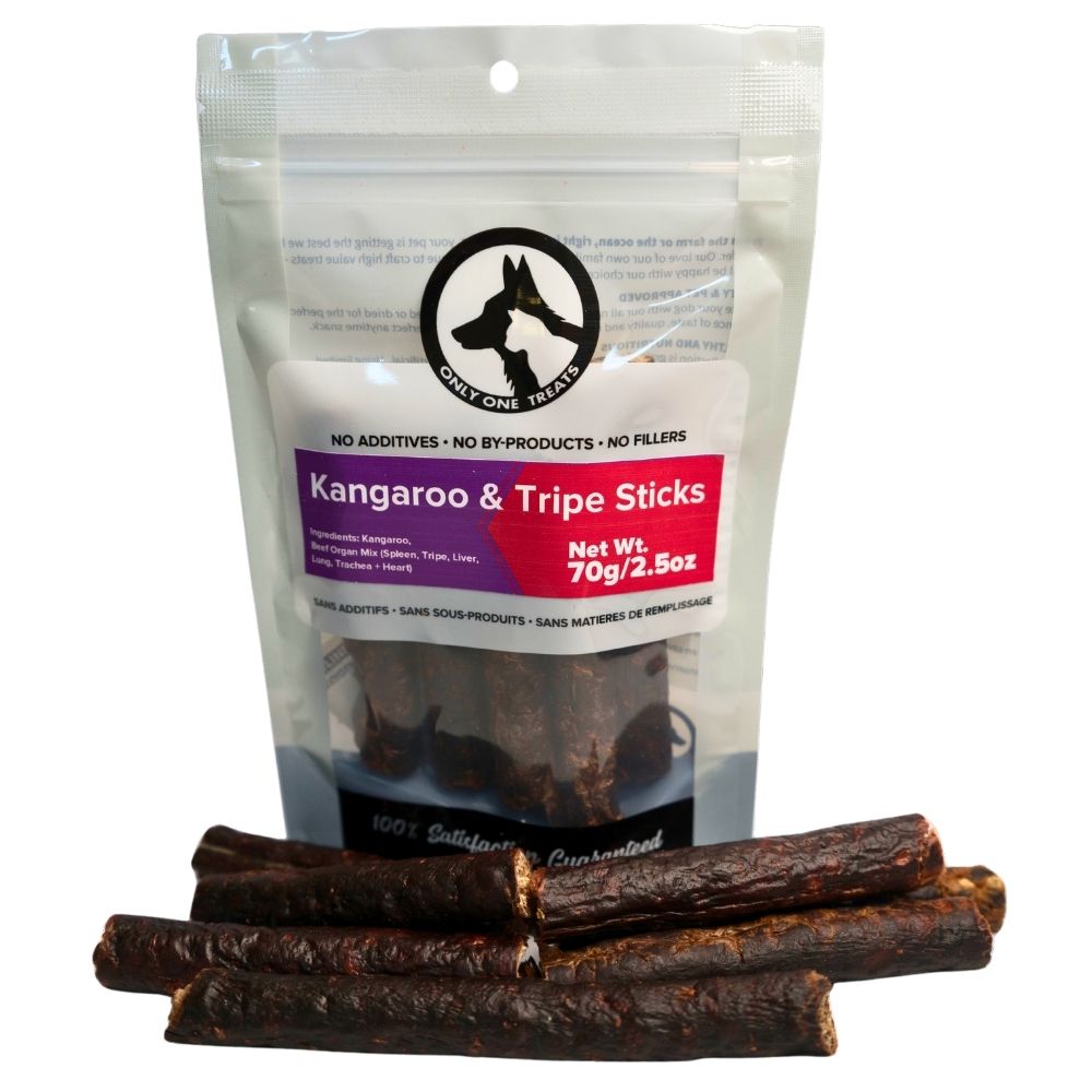 Les Bâtonnets Kangourou & Tripes de Bœuf – Gâterie Naturelle Haute Protéine pour Chien | 70g