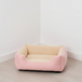 Lit confortable en mousse haute densité pour chien rose