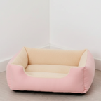 Lit confortable en mousse haute densité pour chien rose