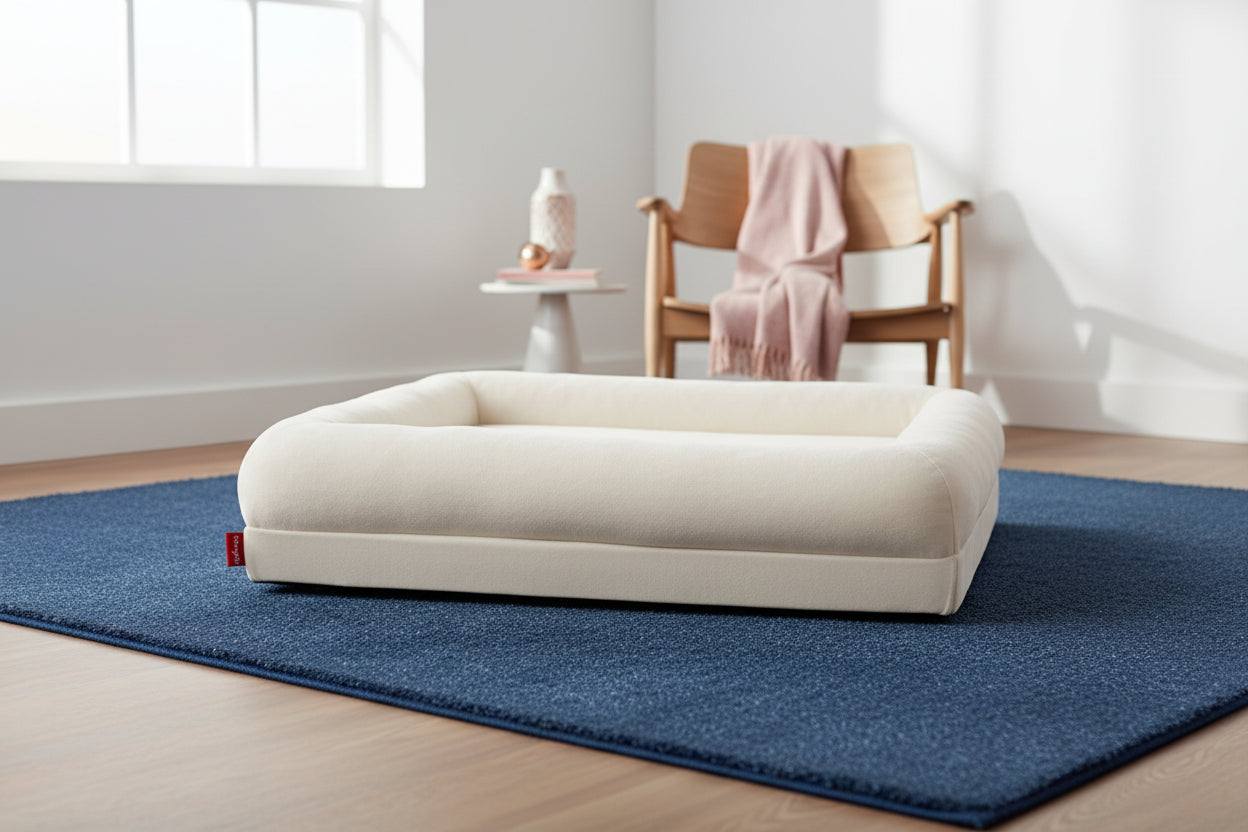 Lit ultra confortable orthopédique blanc pour chien et chat-âme & muzo