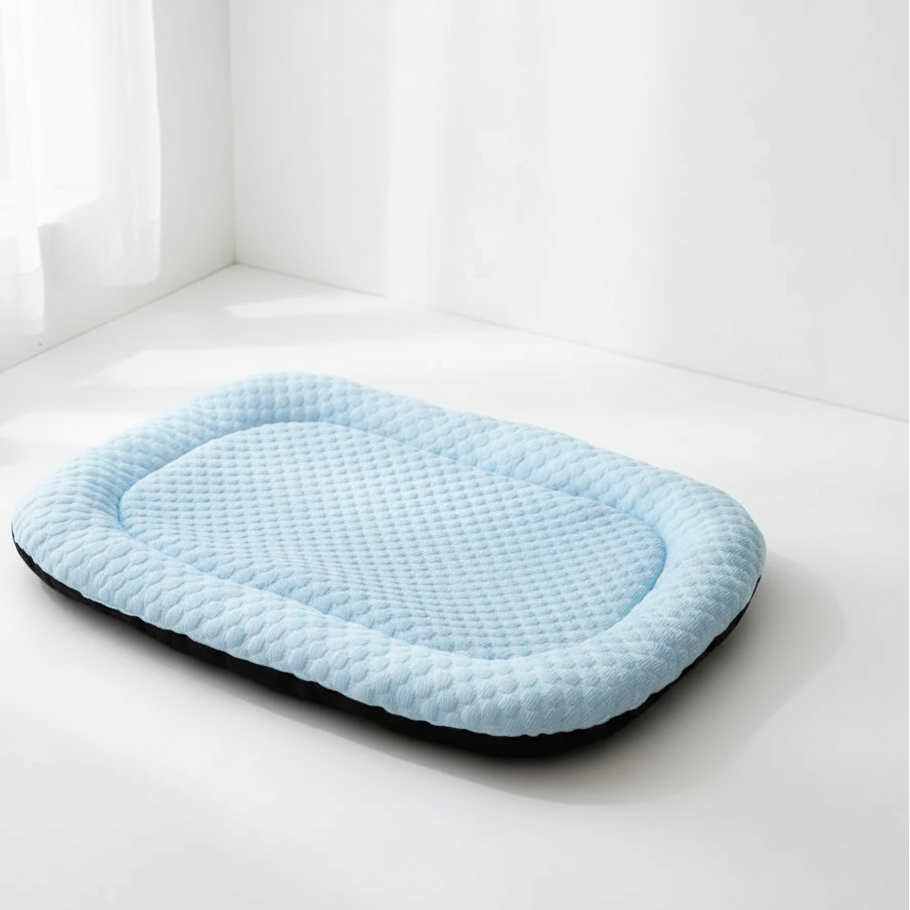 Tapis rafraîchissant rectangulaire bleu pâle
