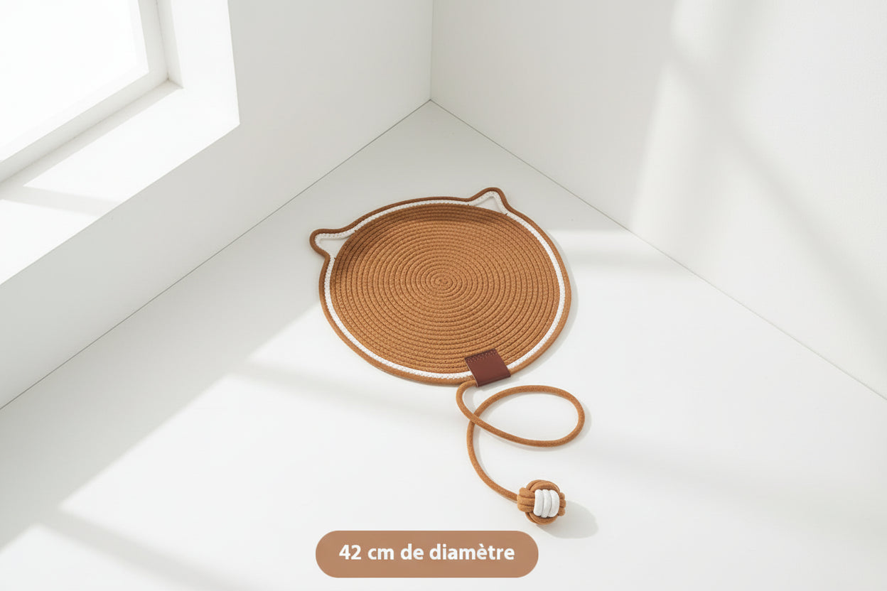 Tapis de jeu tressé pour chat premium kaki-âme & muzo