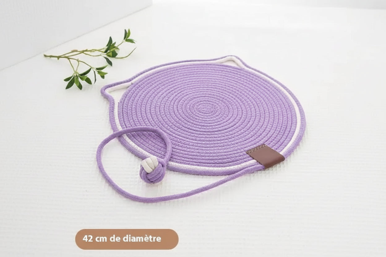 Tapis tressé pour chat mauve - âme & muzo